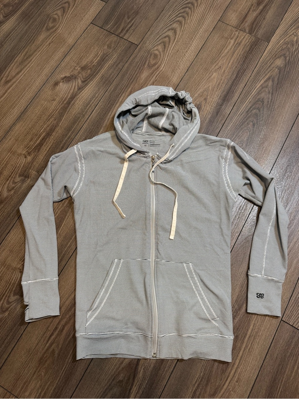 Albion striped hooded jacket